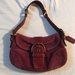 Purple Suede Coach Hobo Bag